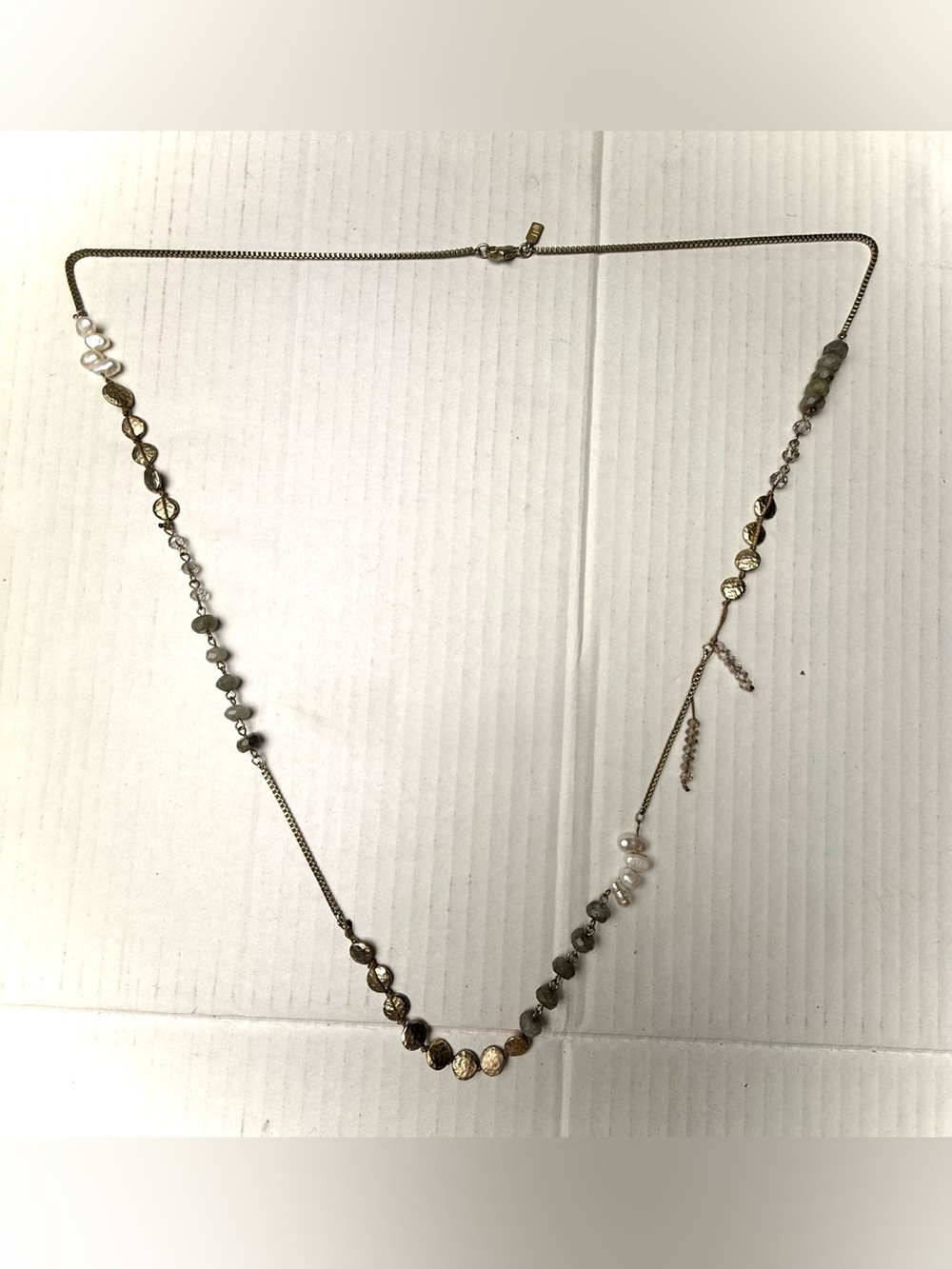 Vintage J Jill Pearl Gemstone Necklace Authentic‎ Baroque Keshi Pearls Chain